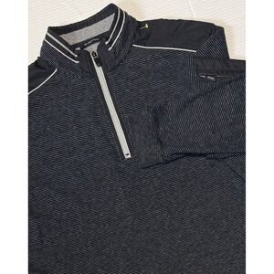 BUGATCHI - Men's 1/4 Zip Stripe Golf Sweater Pullover Shirt - Size X-Large - XL